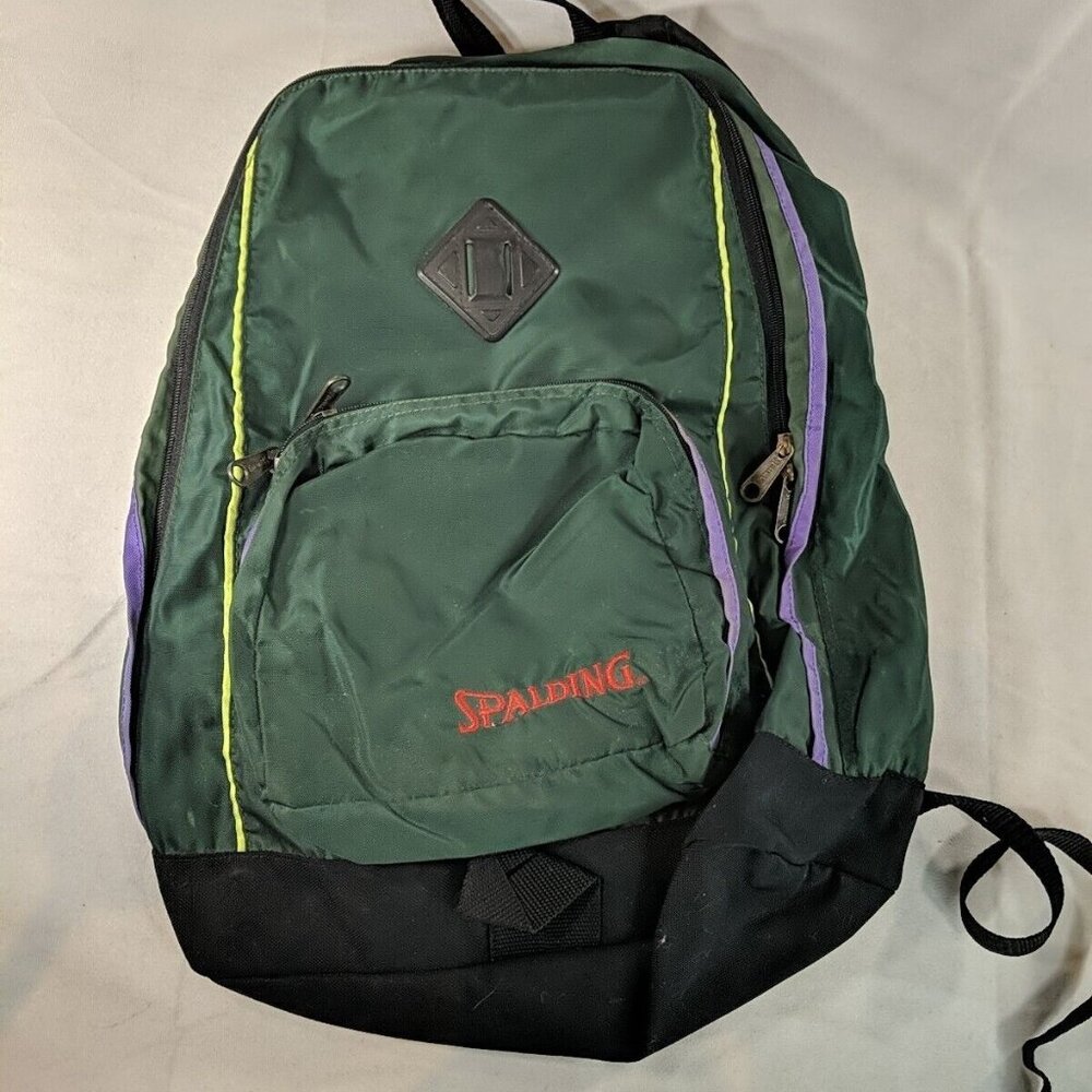 Spalding Teardrop Daypack Vintage 1990s Green Backpack Lightweight Outdoors